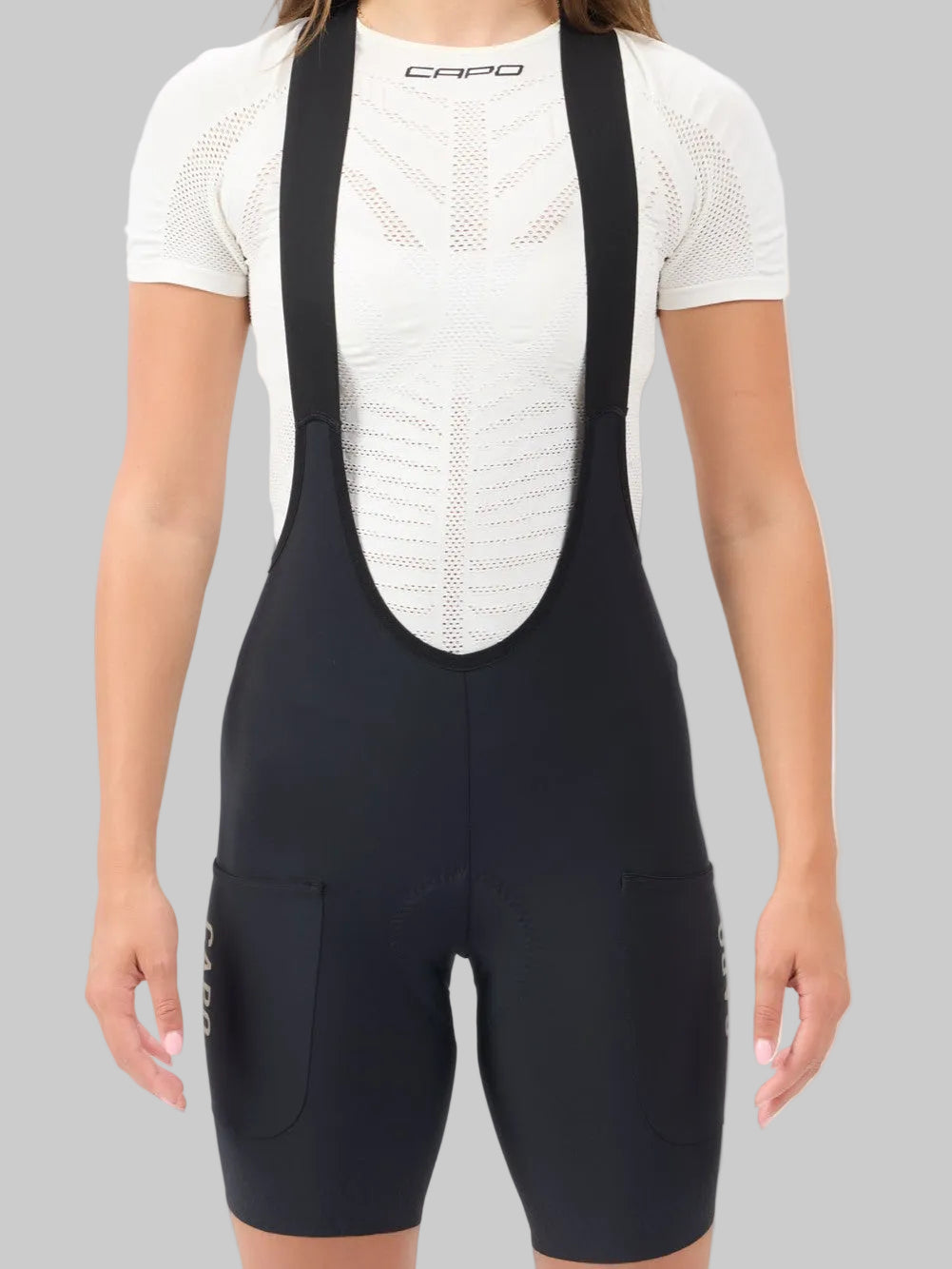 Capo Super Corsa Race Women's Drop Tail Cargo Bib Shorts in black