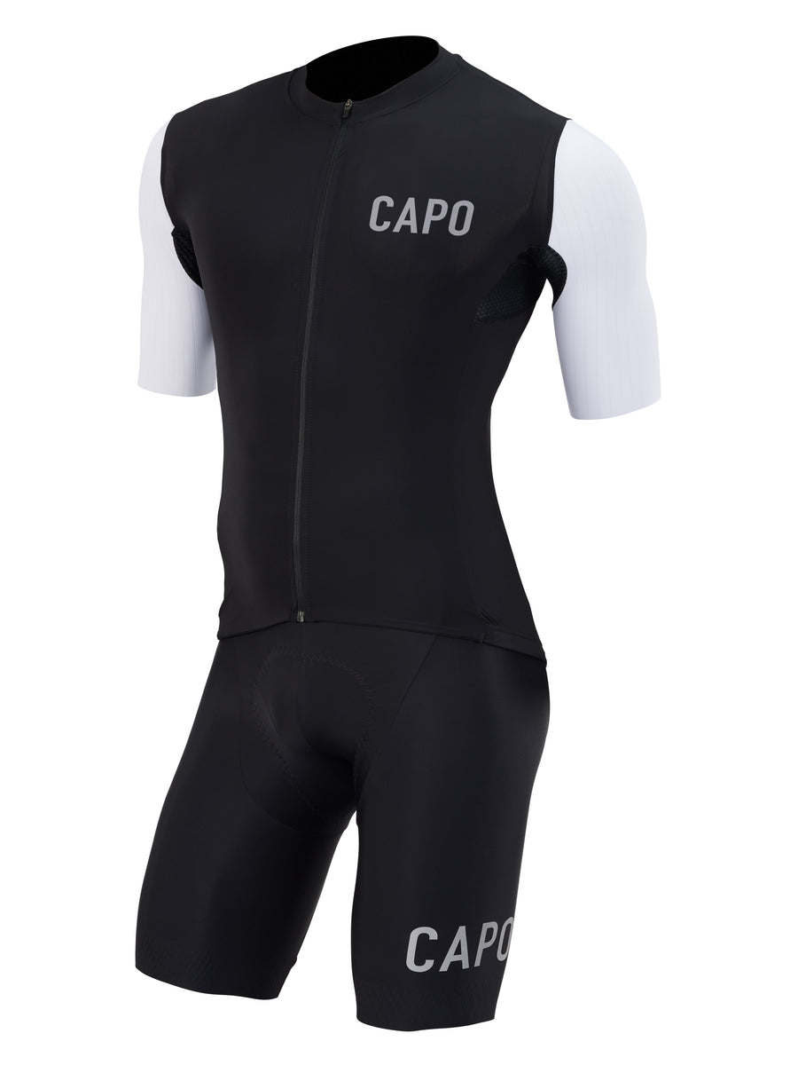 Padrone Aero Kit White Jersey/Black Bibs Capo Cycling Apparel